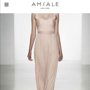 Amsale Chiffon Bridesmaid Dress G782C in Blush